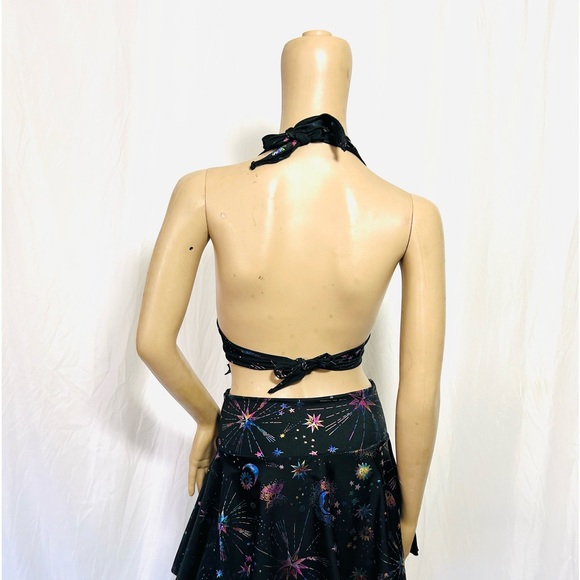 Stars and Moons Galaxy Celestial Rave  Festival Halter top - Picture 3 of 7
